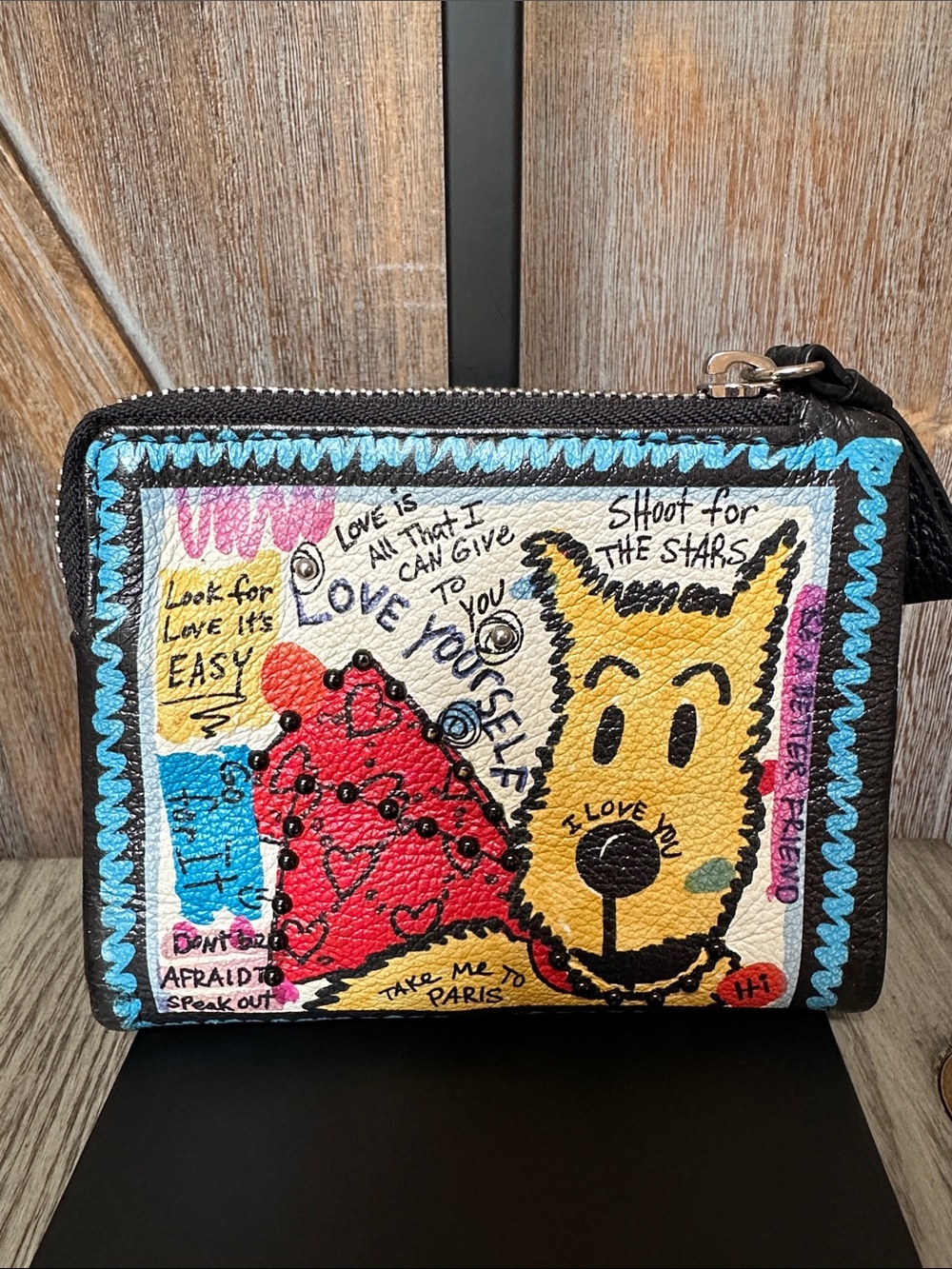 Brighton Trust in Your Heart Chic Fashion Art Dog Lover Wallet RARE HARD TO FIND